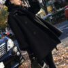 Outerwear Turndown Collar Long Sleeves Polyester Oversized Casual Wrap Coat - Image 8