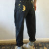 Raised Waist Sun Moon Printed Straight Trousers Casual Jeans - Image 2