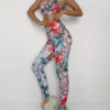 Sexy Activewear Yoga Polyester Sleeveless Workout Clothing Stretchy