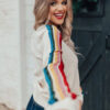 Stripes Long Sleeves Acrylic Sweaters - Image 2