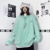 Casual Cute Loose BF Pullover Hooded Sweatshirt