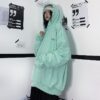 Casual Cute Loose BF Pullover Hooded Sweatshirt - Image 3