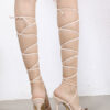 Bandage Stiletto Heel Peep Toe Micro Suede Upper Sandals - Image 3