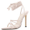 Bandage Stiletto Heel Peep Toe Micro Suede Upper Sandals - Image 4