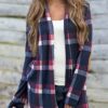 Casual Oversized Plaid Shirt With Elbow Patches - Image 2