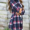 Casual Oversized Plaid Shirt With Elbow Patches - Image 3