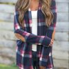 Casual Oversized Plaid Shirt With Elbow Patches - Image 4