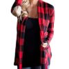 Casual Oversized Plaid Shirt With Elbow Patches - Image 6