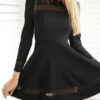 Chiffon Inserts Long Sleeve Mini Skater Dress - Image 3