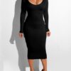 Scoop Front and Back Cut Out Bodycon Dress - Image 2