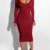 Scoop Front and Back Cut Out Bodycon Dress - Image 4