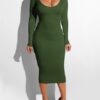 Scoop Front and Back Cut Out Bodycon Dress