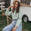Casual Lace Long Sleeve Cotton Blouse Shirts