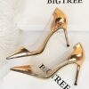 Euro Patchwork Pointed Toe High Heels - Image 2