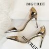 Euro Patchwork Pointed Toe High Heels - Image 8
