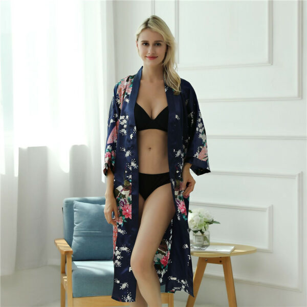 Fashion Peacock Print Long Sleeve Pajama - Image 6