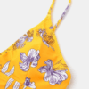 Flowers Print Swimwear Open Back Drawstring Triangle Holiday One Piece - Image 3