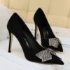 Night Club Rhinestone Bow High Heel Shoes - Image 3