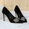 Night Club Rhinestone Bow High Heel Shoes - Image 4