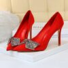 Night Club Rhinestone Bow High Heel Shoes - Image 8