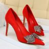 Night Club Rhinestone Bow High Heel Shoes - Image 9