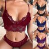 Sexy Lace Push Up Bra Panties Underwear Set Babydoll Lingerie + Briefs - Image 2
