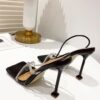 Square Neck Rhinestone Sandals - Image 6