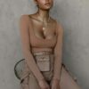 Square Neck Solid Long Sleeve Bodysuit - Image 2