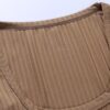 Square Neck Solid Long Sleeve Bodysuit - Image 8