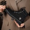 Cow Suede Lace Up Fashion Round Toe Boots - Image 3