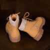 Cow Suede Lace Up Fashion Round Toe Boots - Image 4