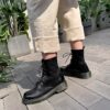 Genuine Leather Cross-Tied Fashion Lace Up Boots - Image 3