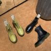 Genuine Leather Cross-Tied Fashion Lace Up Boots - Image 5