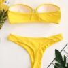 High Cut Thong Bikinis Push Up Bandeau Backless Sexy Swimsuits - Image 2