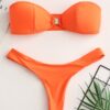 High Cut Thong Bikinis Push Up Bandeau Backless Sexy Swimsuits - Image 6