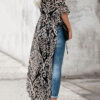 Printed Pattern Half-Sleeve Polyester Long Outerwear - Image 7