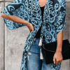 Printed Pattern Half-Sleeve Polyester Long Outerwear - Image 6
