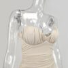 Casual Spaghetti Strap Ruched Daily Bodycon Mini Dresses - Image 6