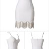 Spaghetti Strap V Neck Mini Bandage Dress Sexy Diamonds Tassel Party Dresses - Image 3