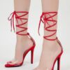 Catwalk Lace Up Solid Heel Sandals Latest Style - Image 3