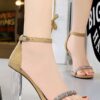 Fashion Pointed Sequined Chunky High Heel Sandal - Image 5