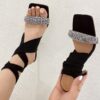 New Square Toe Rhinestone Roman Style Sandals - Image 2