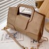 Solid Plaid Chain Handbags - Image 3