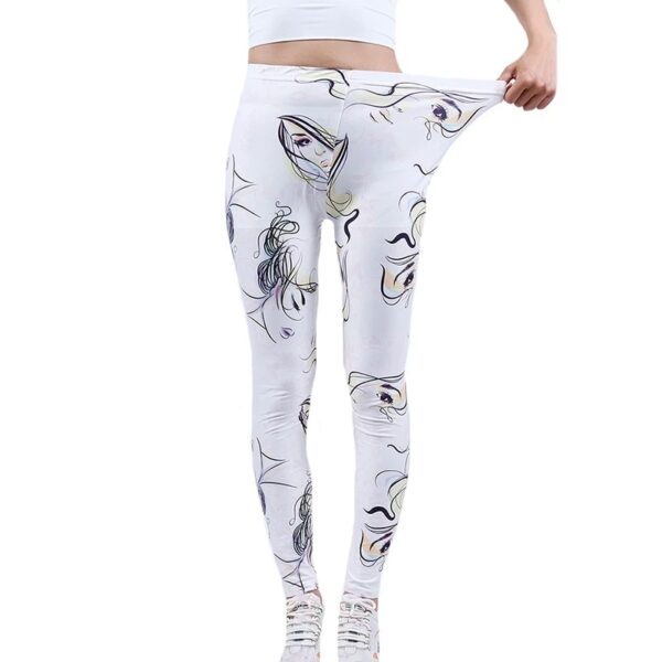 Face Printing Yoga Pants Sports Sexy Push Up Gym Wear Slim Tights - Image 2