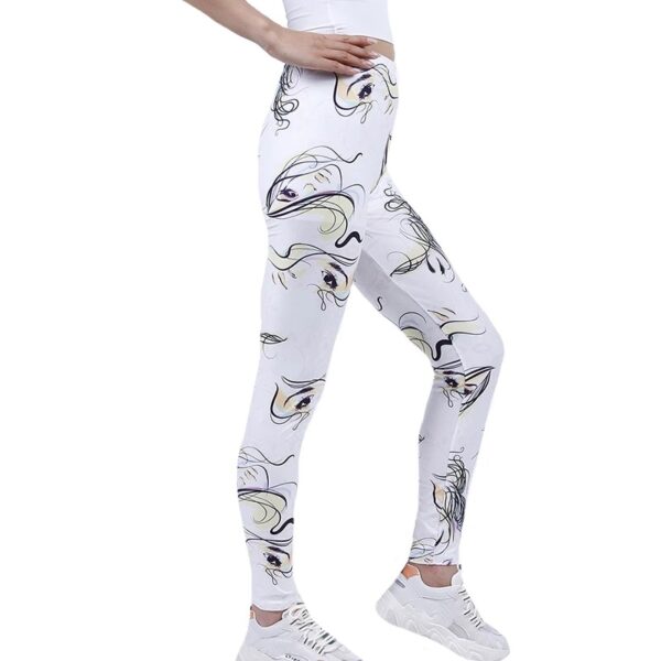 Face Printing Yoga Pants Sports Sexy Push Up Gym Wear Slim Tights - Image 3