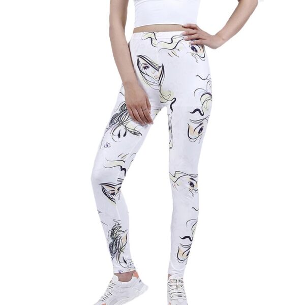 Face Printing Yoga Pants Sports Sexy Push Up Gym Wear Slim Tights - Image 5