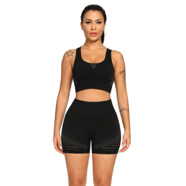 Hollow Out Yoga Set Two 2 Piece High Waist Gym suit Fitness Short