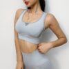 Seamless Yoga Set Gym Push Up Bra Top High Waist Leggings Sports Suits - Image 2