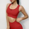 Seamless Yoga Set Gym Push Up Bra Top High Waist Leggings Sports Suits - Image 4