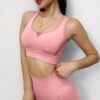 Seamless Yoga Set Gym Push Up Bra Top High Waist Leggings Sports Suits - Image 5